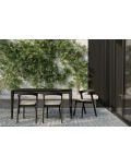Silla Bok de Jardín Teca negra con cojín
